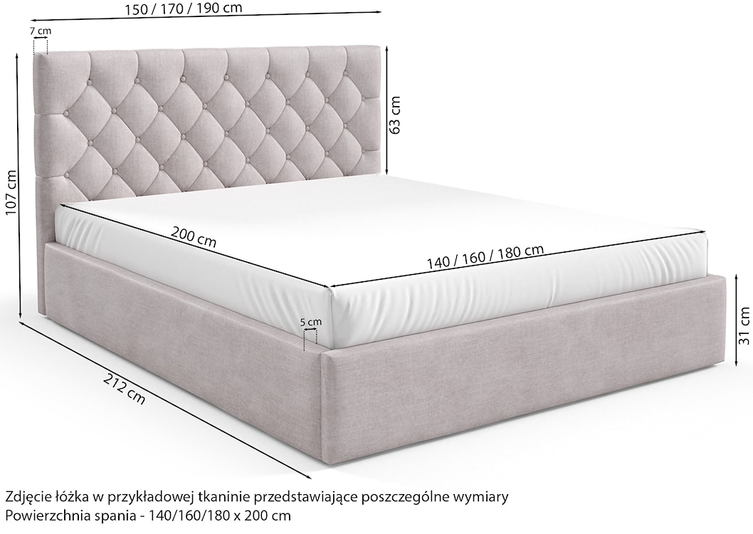 Łóżko tapicerowane 140x200 cm Aurevia z pojemnikiem ciemnozielone welur  - zdjęcie 7