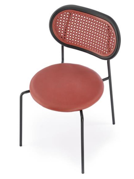Krzesło z tworzywa Haplest technoratan/ekoskóra bordowe  - zdjęcie 7
