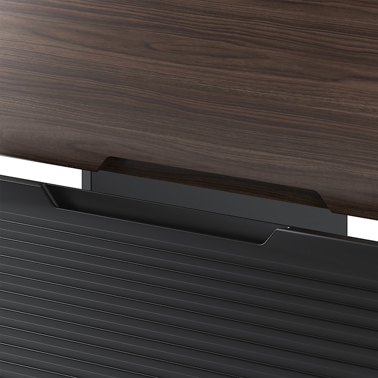 Szafka łazienkowa z umywalką Avella 80 cm ryflowany front czarny mat / orzech  - zdjęcie 7