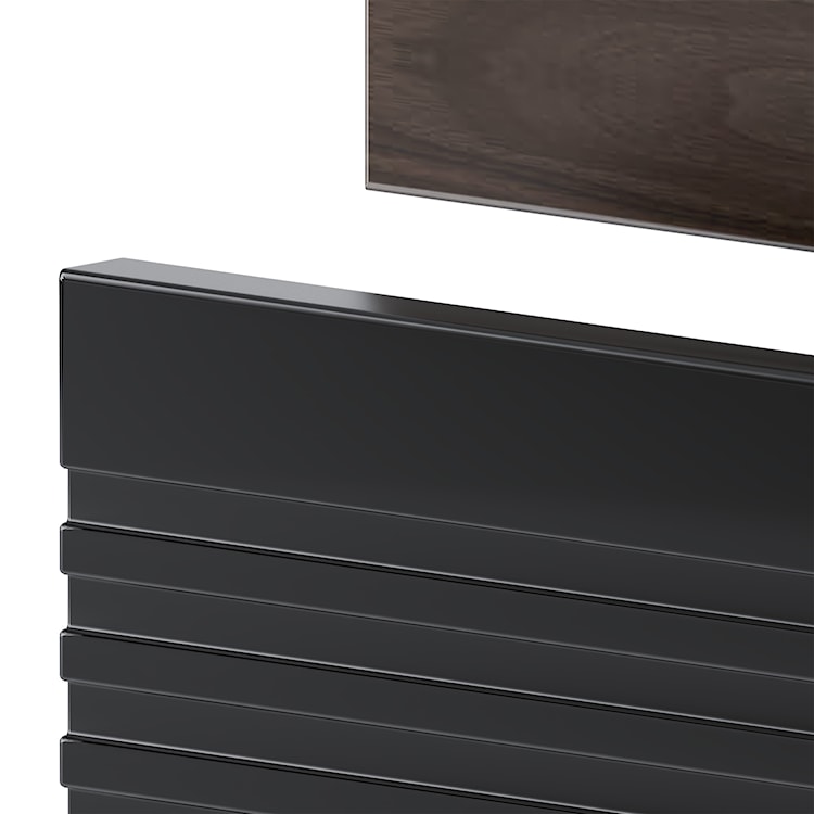 Szafka łazienkowa z umywalką Avella 80 cm ryflowany front czarny mat / orzech  - zdjęcie 6