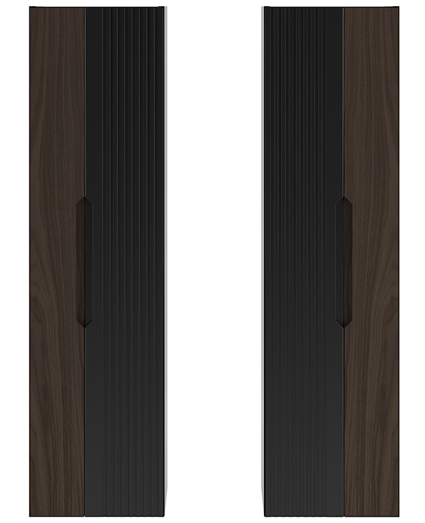 Słupek łazienkowy Avella 35 cm ryflowany front czarny mat / orzech  - zdjęcie 8