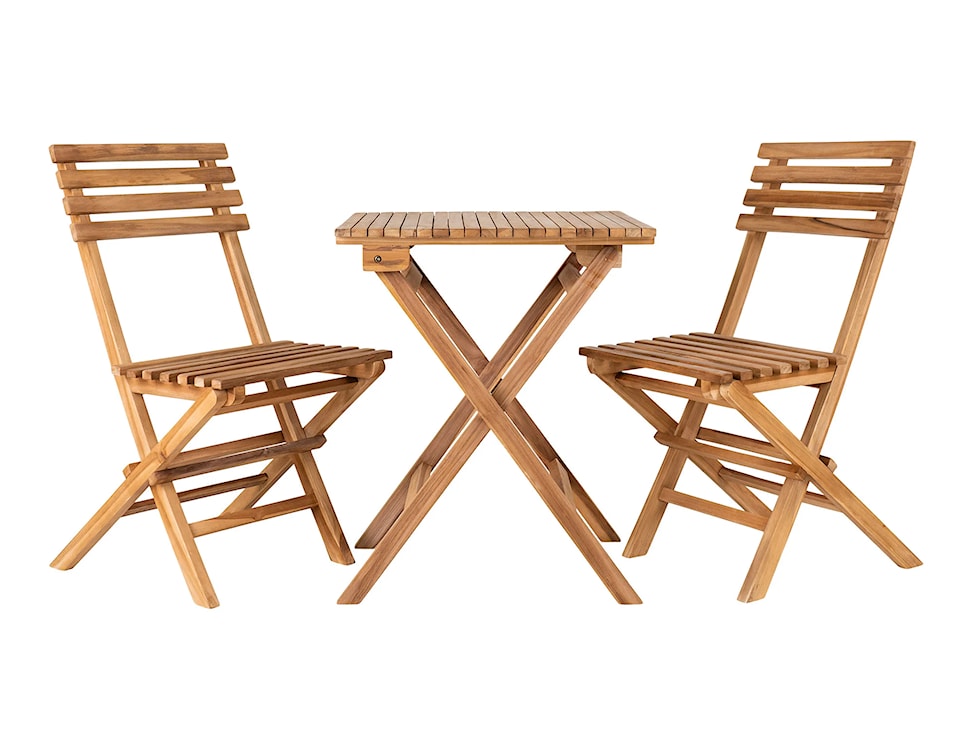 Zestaw ogrodowy Amazille z dwoma krzesłami i stolikiem drewnianym