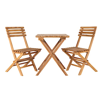 Zestaw ogrodowy Amazille z dwoma krzesłami i stolikiem drewnianym