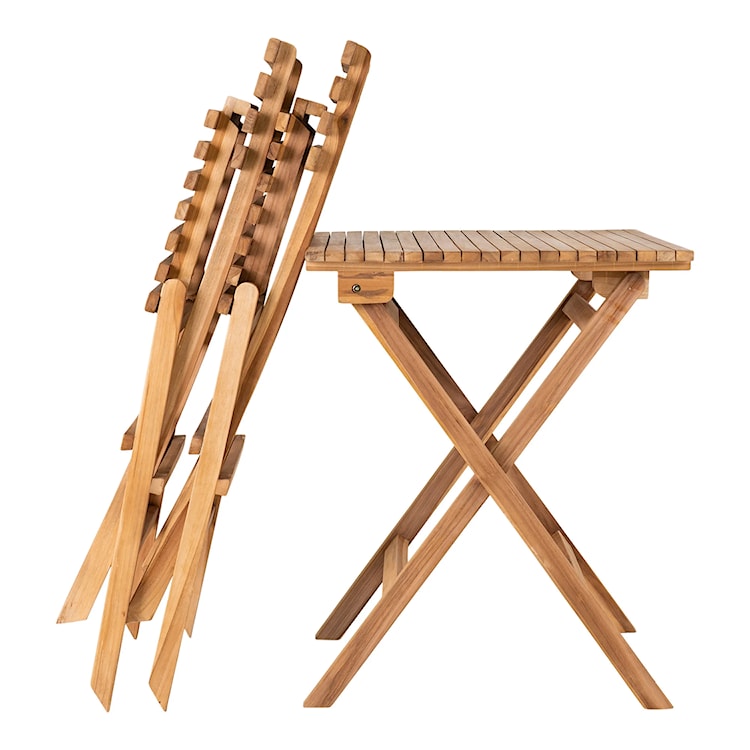 Zestaw ogrodowy Amazille z dwoma krzesłami i stolikiem drewnianym  - zdjęcie 3