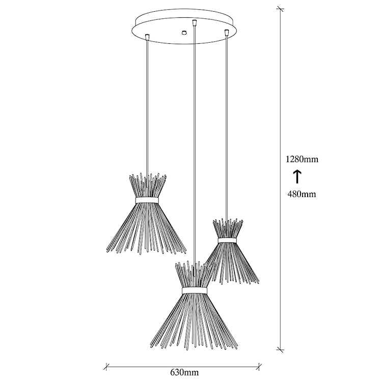 Lampa wisząca Inquill kaskada x3  - zdjęcie 5