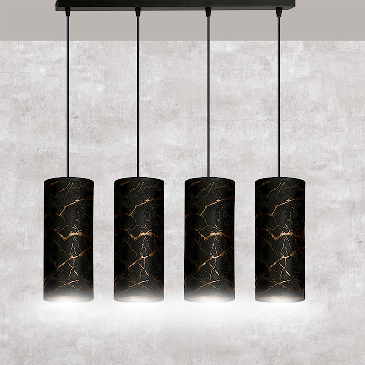 Lampa wisząca Karrla x4 65 cm czarny marmur  - zdjęcie 3