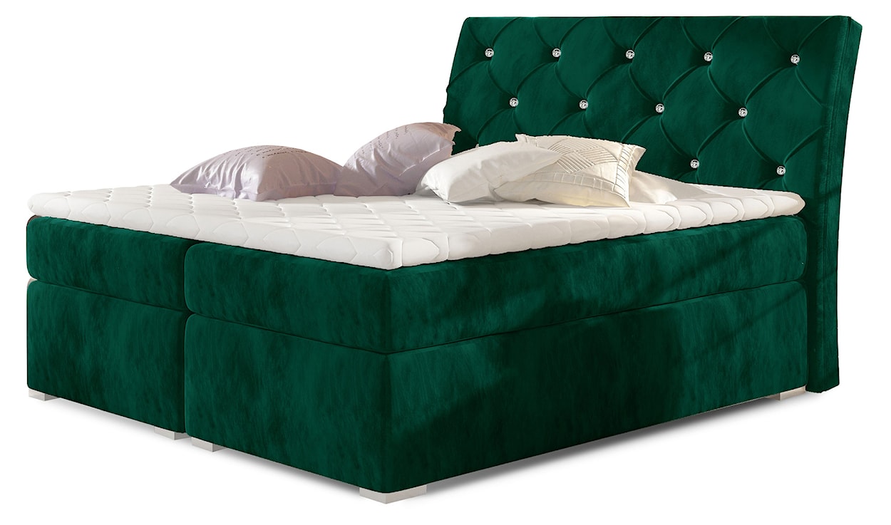 Łóżko kontynentalne Svodna 180x200 cm z pojemnikiem zielone