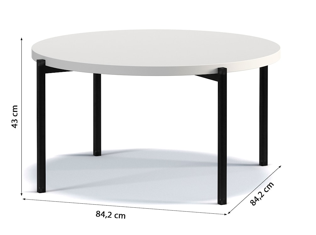 Stolik kawowy Kortala okrągły 80 cm biały mat niski  - zdjęcie 3