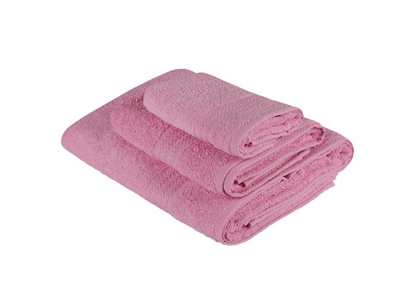 Zestaw trzech ręczników Bainrow różowy 
