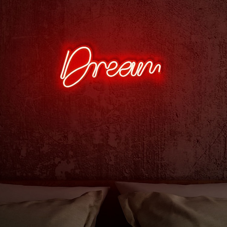 Neon na ścianę Letely z napisem Dream czerwony  - zdjęcie 3