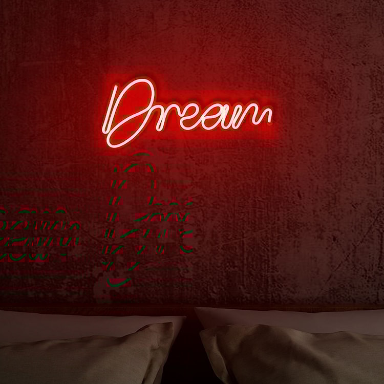 Neon na ścianę Letely z napisem Dream czerwony  - zdjęcie 3