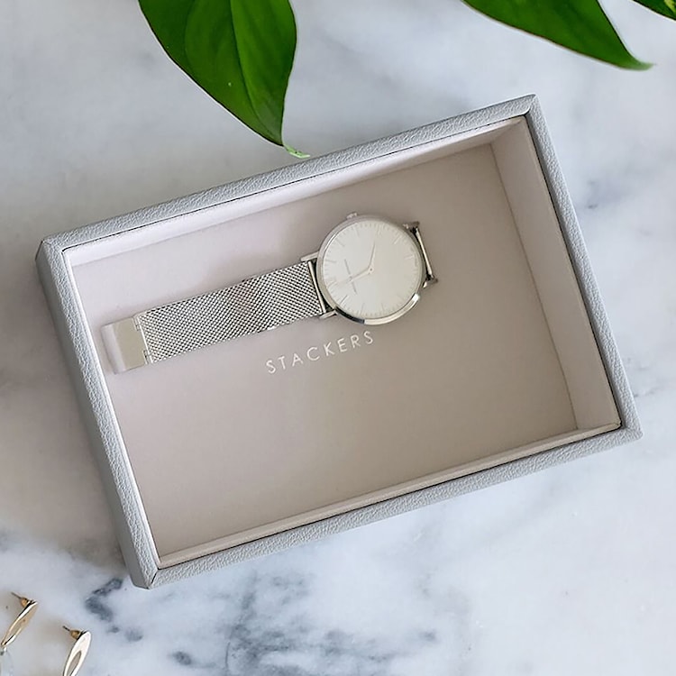 Szkatułka na biżuterię Pebble Mini Watch & Accessory Layer jasnoszara  - zdjęcie 2