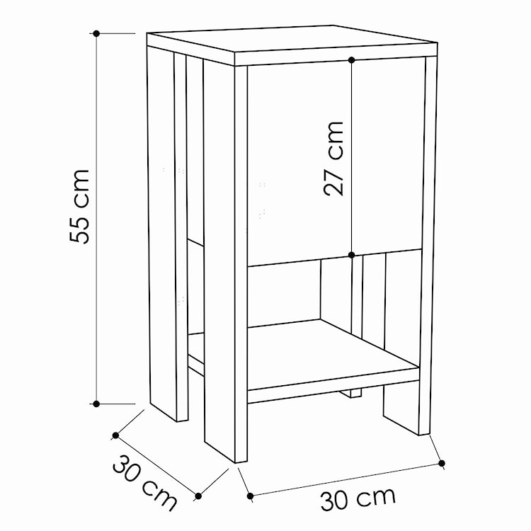 Szafka nocna Emeno minimalistyczna antracytowa  - zdjęcie 4