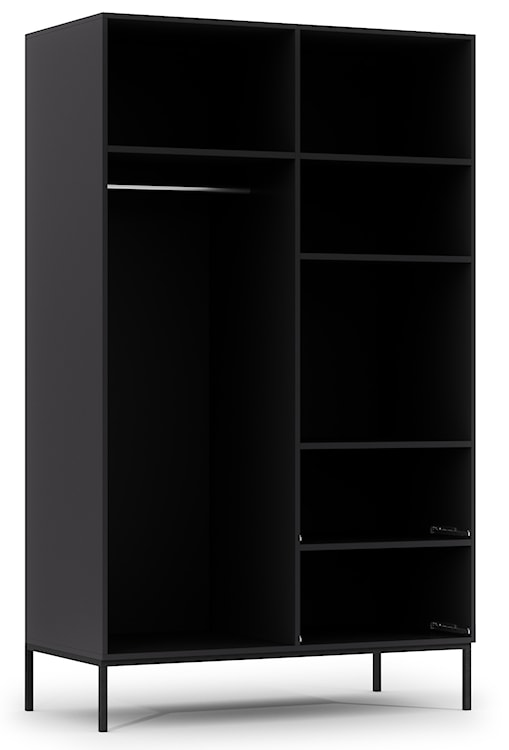Szafa dwudrzwiowa Jammad 120 cm z dwiema szufladami czarna / dąb artisan  - zdjęcie 3