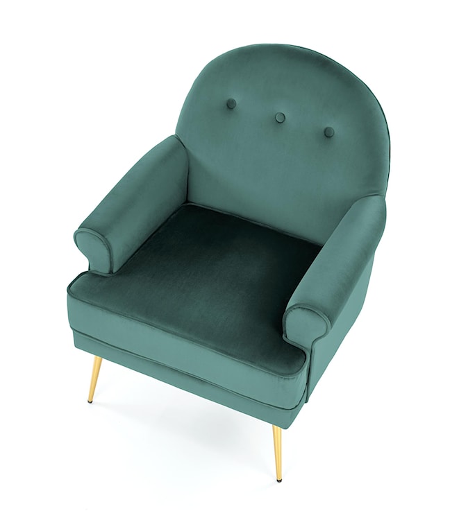 Fotel wypoczynkowy Nostame velvet zielony - złote nóżki  - zdjęcie 9