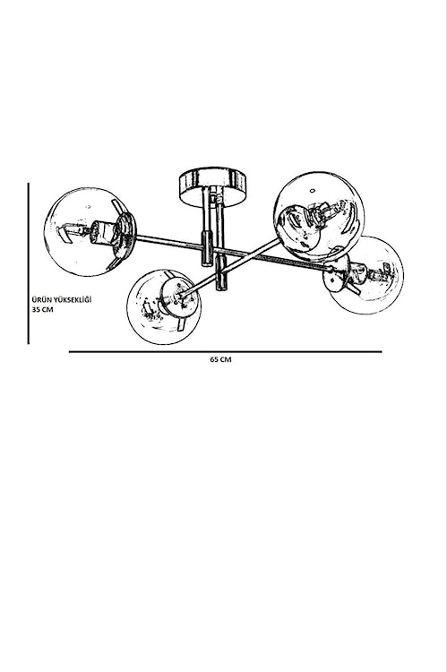 Lampa sufitowa Terrecta x4 biało-złota  - zdjęcie 4