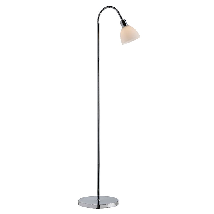 Lampa podłogowa Ray 155 cm srebrna ze szklanym kloszem 