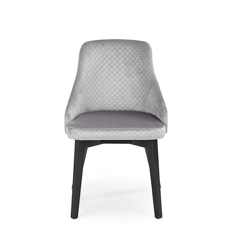 Krzesło tapicerowane Berlas szary velvet pikowany  - zdjęcie 4