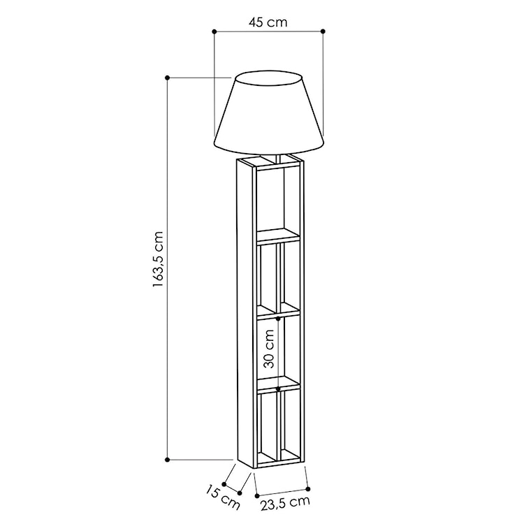 Lampa podłogowa Maringly 164 cm biała z półkami  - zdjęcie 4