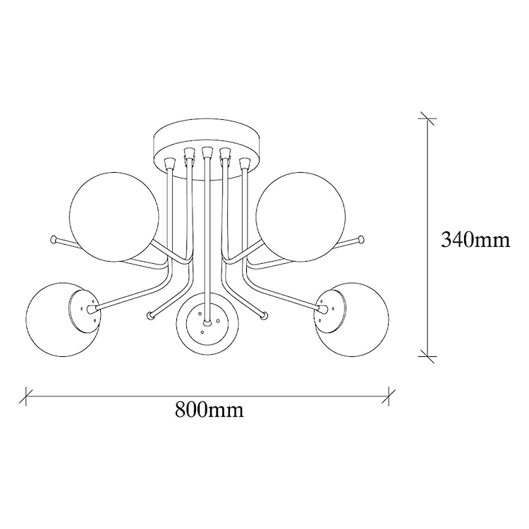 Lampa sufitowa Murrayana x5 czarno-biała  - zdjęcie 7