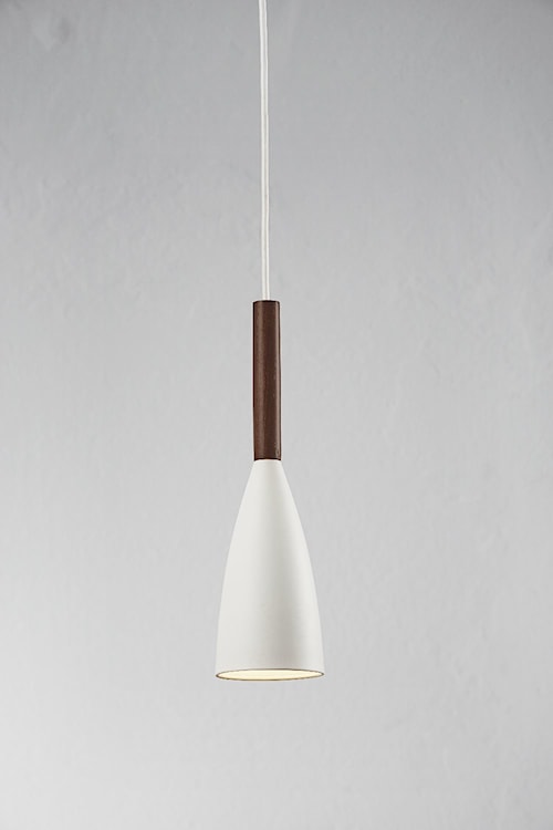 Lampa wisząca Pure średnica 10 cm biała - ciemne drewno  - zdjęcie 2