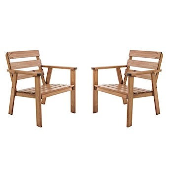Zestaw dwóch krzeseł ogrodowych Parrines z drewna sosnowego