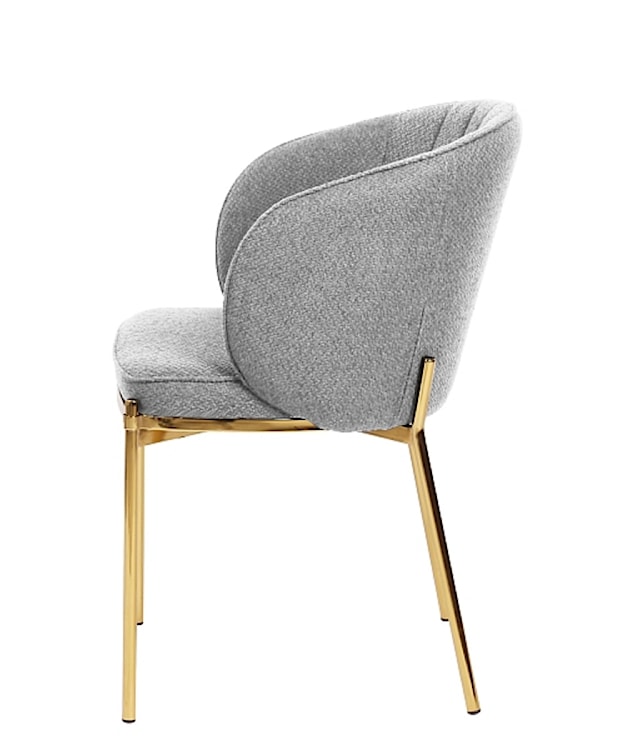 Krzesło tapicerowane Berot szare na złotej podstawie  - zdjęcie 4