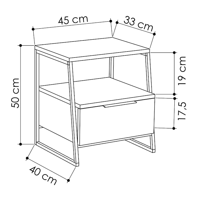 Szafka nocna Pellos minimalistyczna antracytowa  - zdjęcie 4