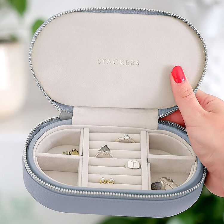 Organizer na biżuterię Pebble Oval Travel Jewellery Box lawendowy  - zdjęcie 3