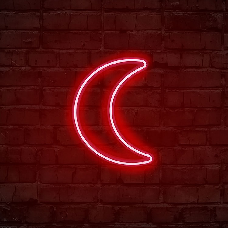 Neon na ścianę Letely w kształcie księżyca czerwony  - zdjęcie 2