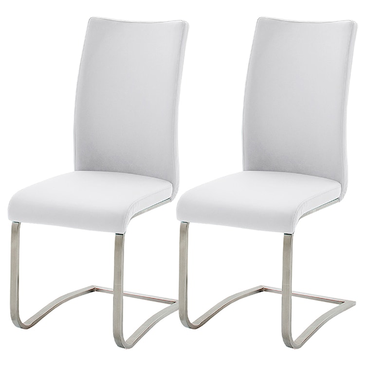 Zestaw dwóch krzeseł tapicerowanych na płozach Trivoris białe 