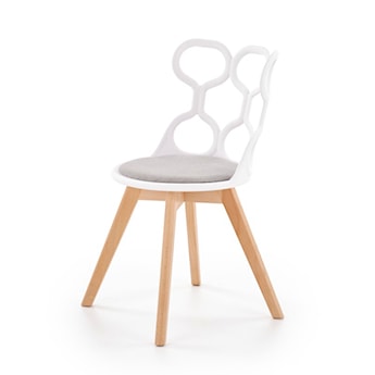 Krzesło z tworzywa Delle z białym ażurowym oparciem