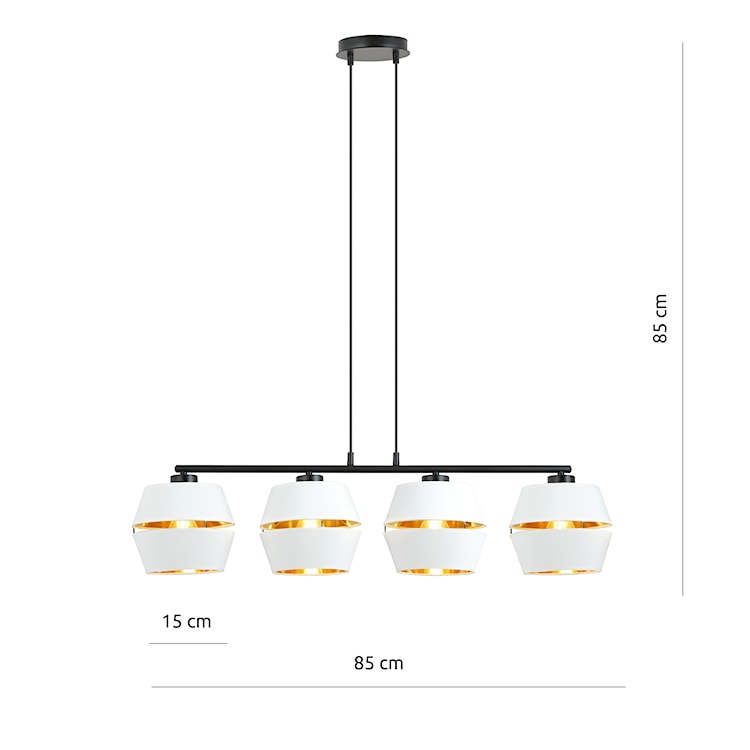 Lampa wisząca Catnes x4 biało-złota  - zdjęcie 4