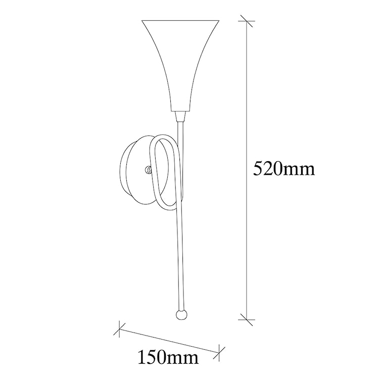 Kinkiet ścienny Fiertsy w kształcie trąbki złoty  - zdjęcie 5