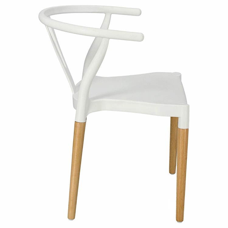 Krzesło z tworzywa Draak białe na drewnianych nogach  - zdjęcie 6