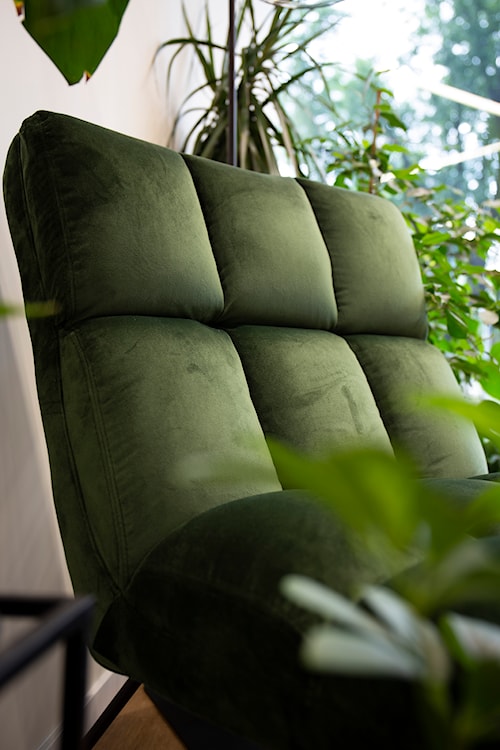 Fotel wypoczynkowy Cerefolium ciemny zielony na czarnej podstawie  - zdjęcie 3