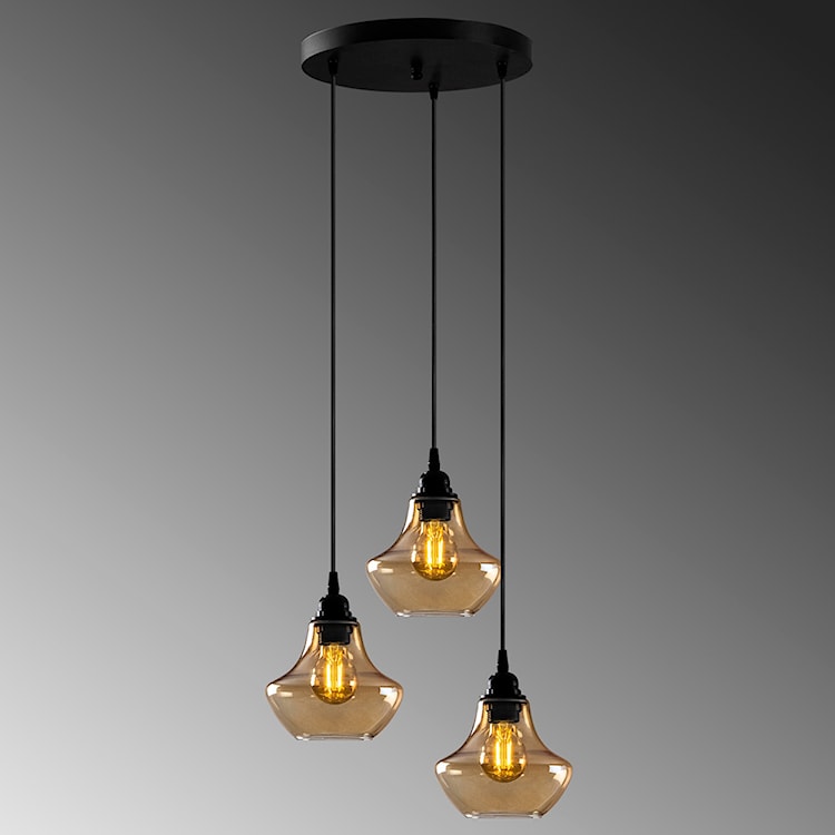 Lampa sufitowa Cheeny x3 na okrągłej podsufitce dzwon średnica 15 cm czarna  - zdjęcie 4