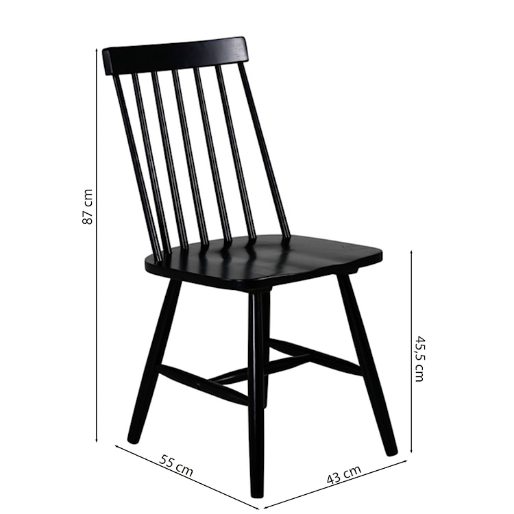Krzesło drewniane Mowelly czarne  - zdjęcie 9
