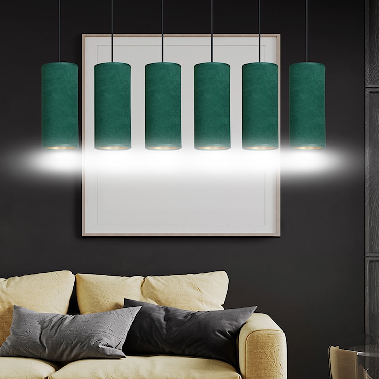 Lampa wisząca Bonett x6 95 cm zielona  - zdjęcie 2