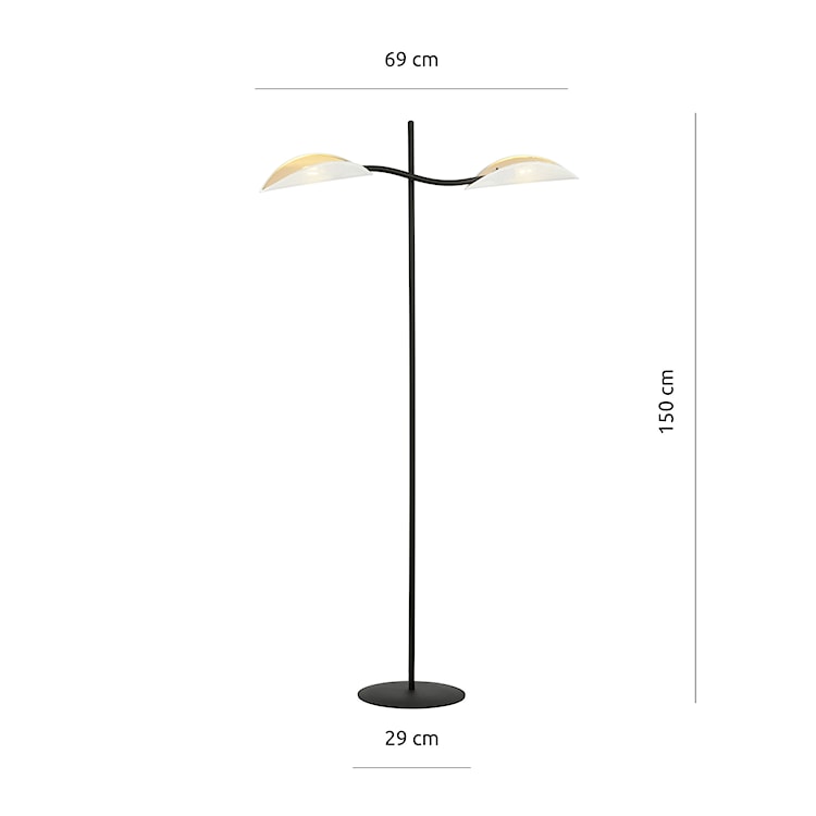 Lampa podłogowa Farang x2 biało-złota  - zdjęcie 4