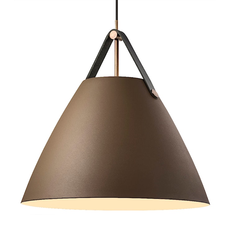 Lampa wisząca Strap średnica 48 cm brązowy metalowy klosz  - zdjęcie 6