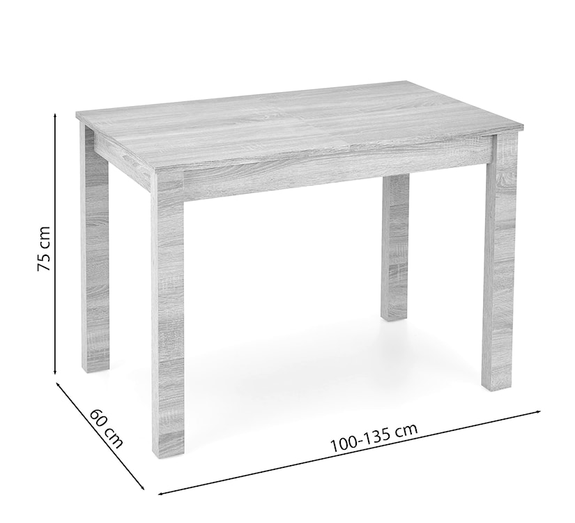 Stół rozkładany Lorez 100-135x60 cm biały  - zdjęcie 5