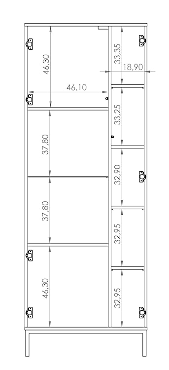 Witryna dwudrzwiowa Perila 70 cm hikora   - zdjęcie 9