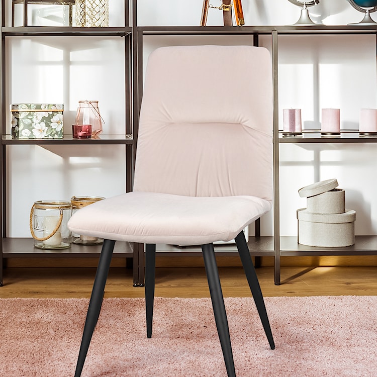 Krzesło tapicerowane Mosterio pudrowy velvet  - zdjęcie 2