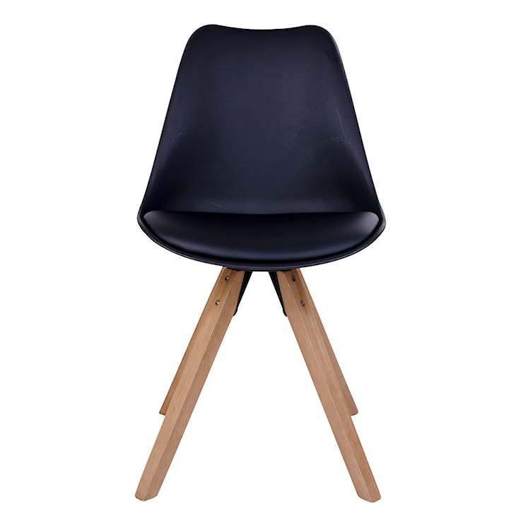 Krzesło Umbreta czarne na drewnianej podstawie  - zdjęcie 4
