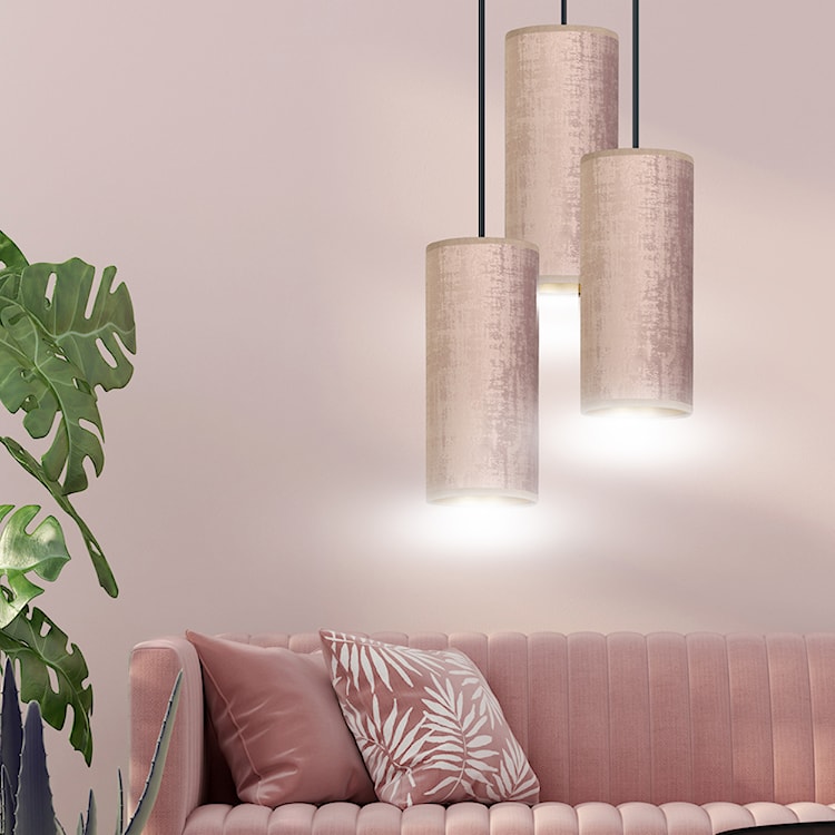 Lampa wisząca Bonett x3 asymetryczna średnica 35 cm różowa  - zdjęcie 2