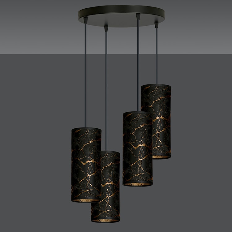 Lampa wisząca Karrla x4 asymetryczna średnica 35 cm czarny marmur  - zdjęcie 4