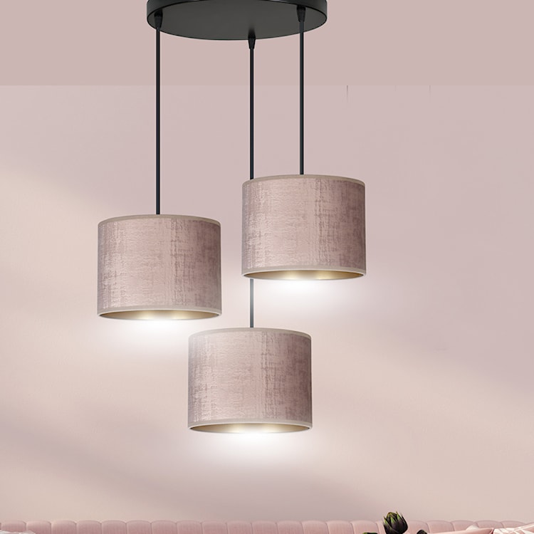 Lampa wisząca Hellid x3 asymetryczna średnica 50 cm różowa  - zdjęcie 3