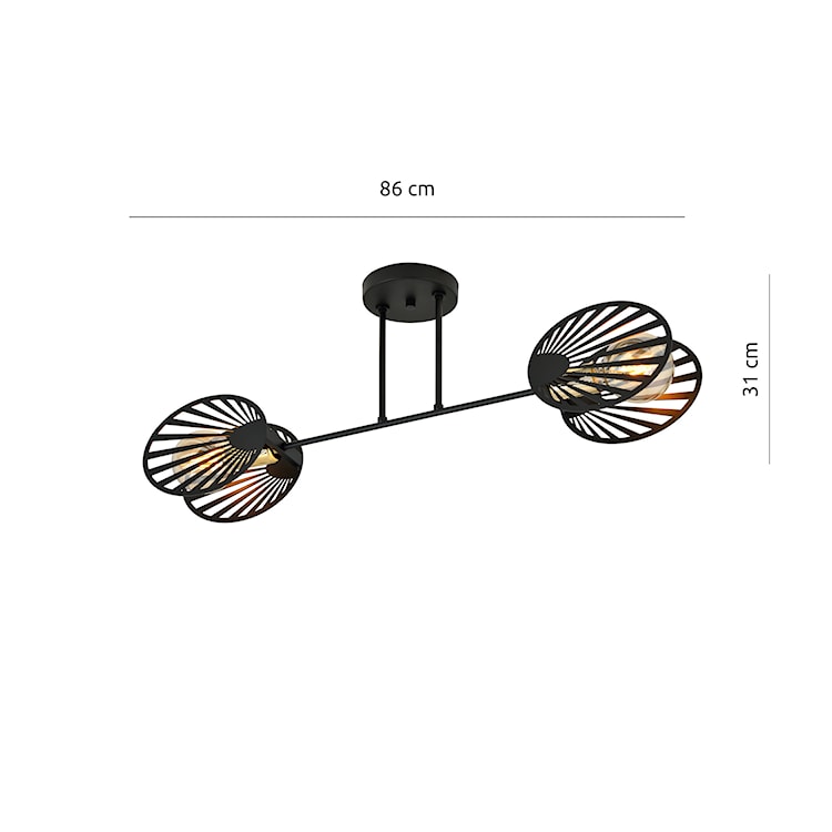 Lampa sufitowa Arcend x2 czarna  - zdjęcie 5