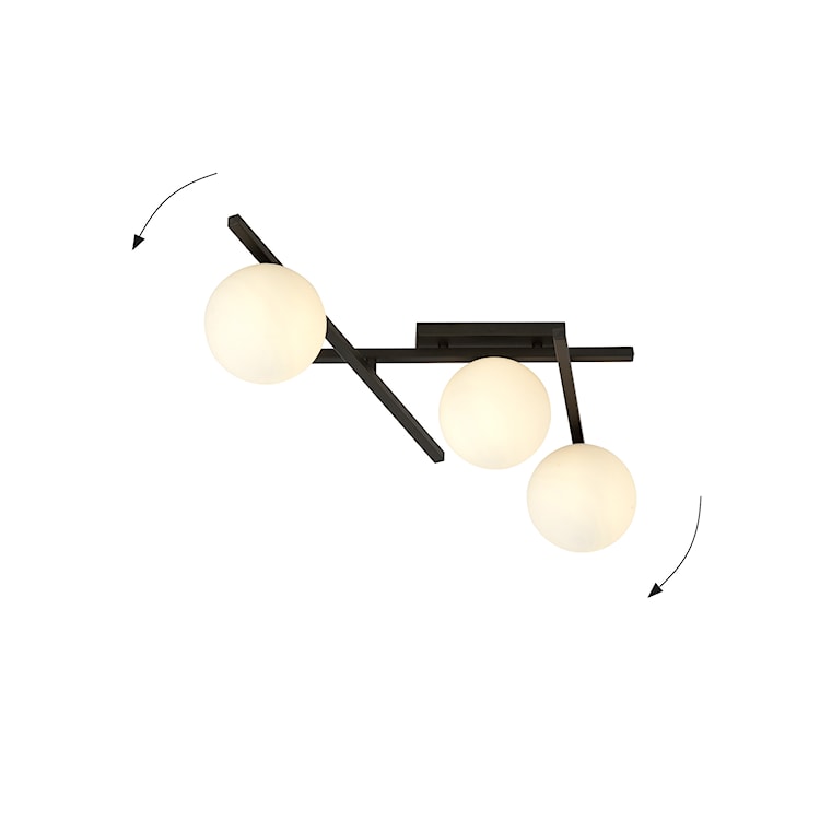 Lampa sufitowa Mohants x3 czarno-biała  - zdjęcie 3